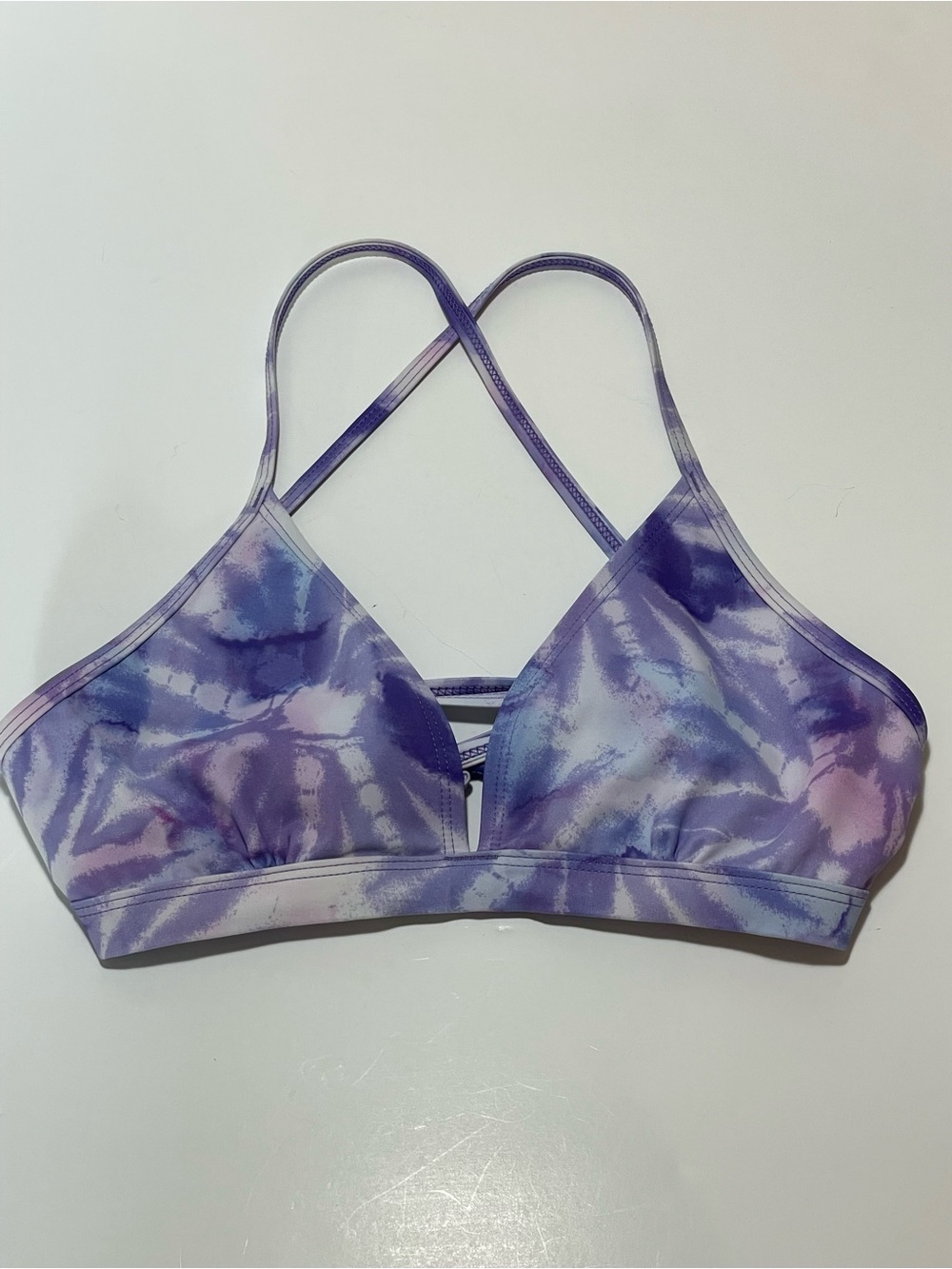 Jolyn Purple Tie-Dye Teresa Bikini Top Medium
